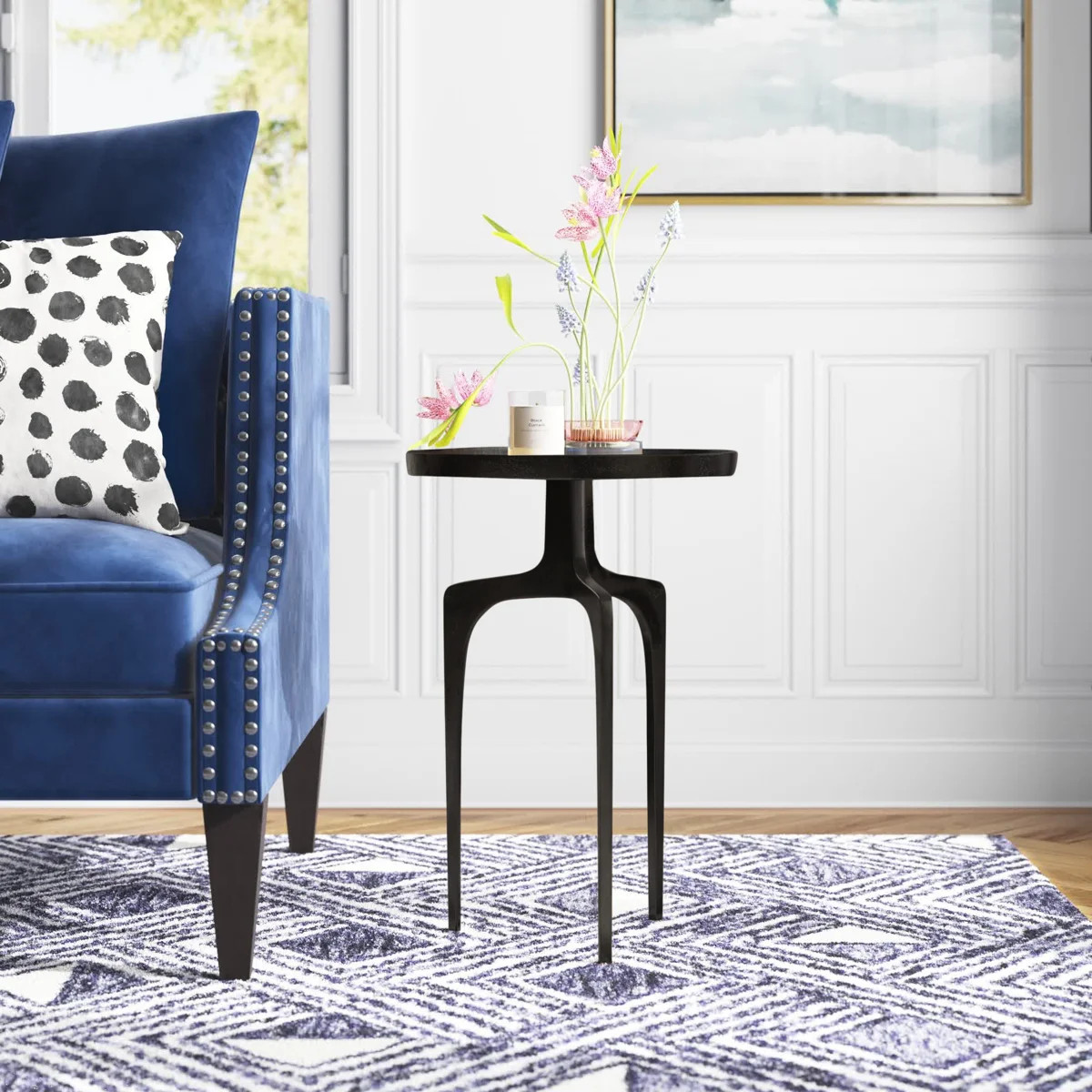 Leslie Cast Aluminum Tray Top End Table | Wayfair North America
