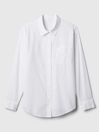 Linen-Blend Easy Shirt | Gap Factory