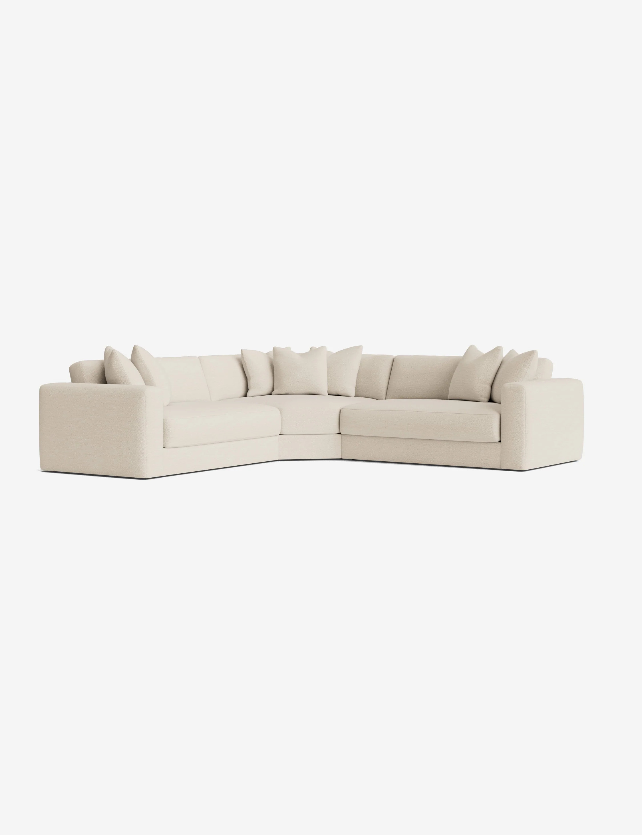Hughes Sectional Sofa, Cream Performance Basketweave | Lulu and Georgia 