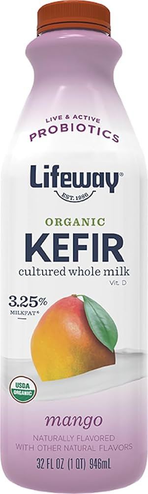 Lifeway Organic Whole Milk Kefir - 10g Protein, 12 Live Active Probiotic Cultures, Up to 99% Lact... | Amazon (US)