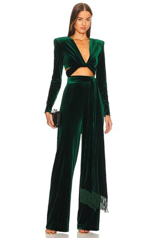 Cleopatra Velvet Pant in Emerald | Green Velvet Pants | Green Velvet Top And Pants Set | Revolve Clothing (Global)