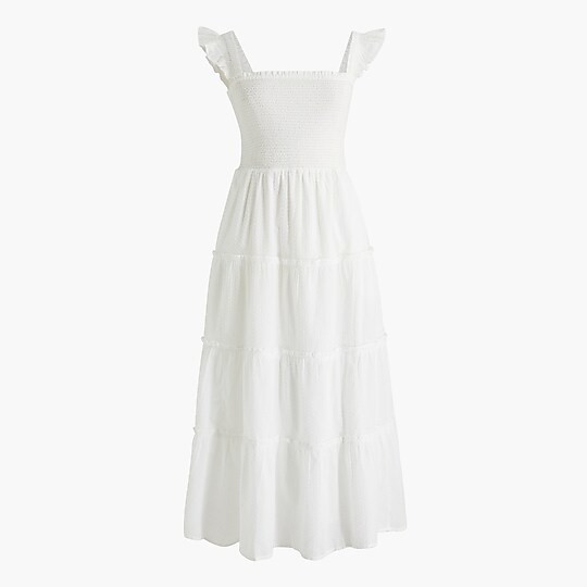 Factory: Smocked Tiered Midi Dress For Women | J.Crew Factory