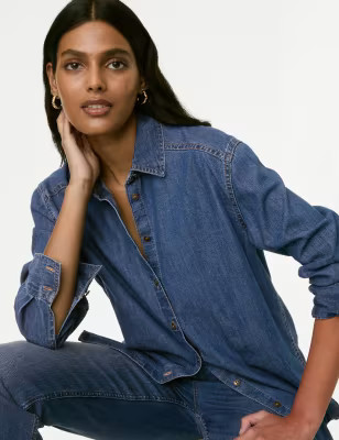 Denim Collared Relaxed Shirt | Marks & Spencer (UK)