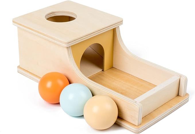 Busy edition Montessori Toys for Babies 6-12 Months Object Permanence Box Wooden Ball Drop Toy Pl... | Amazon (US)