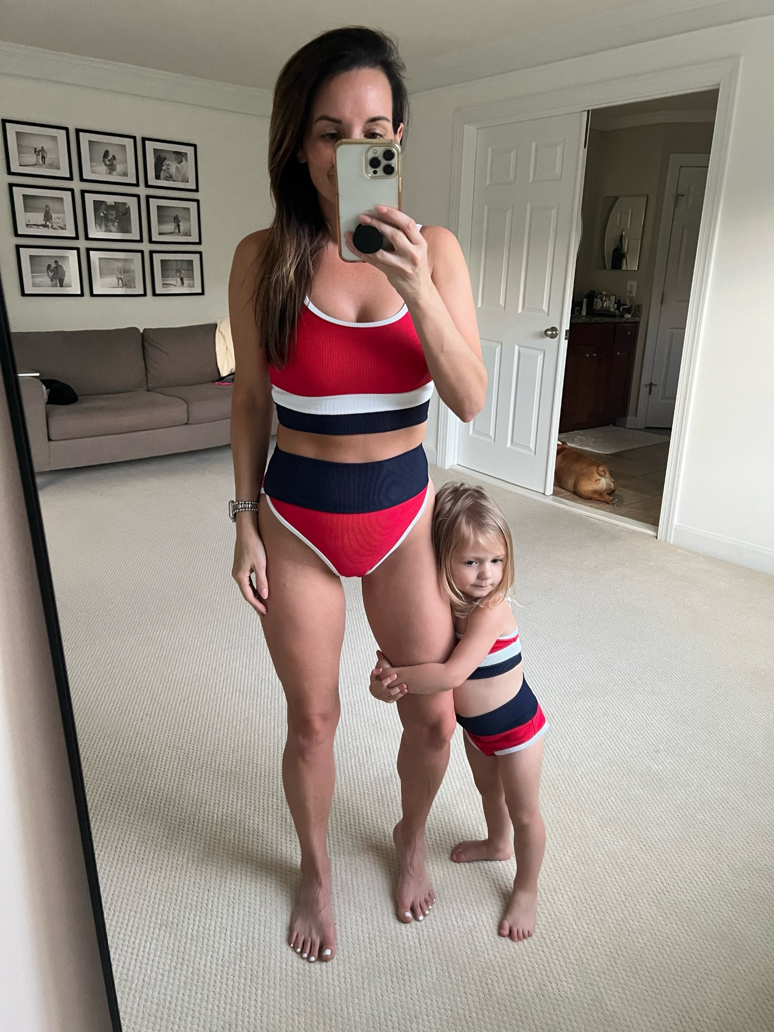Mommy and me matching bikini 
swimsuits 
Swim
Matchy match 
America / red white and blue / Fourth of July / Memorial Day / beach riot / vacation / bikini / high rise / toddler 

#LTKFamily #LTKSwim #LTKStyleTip