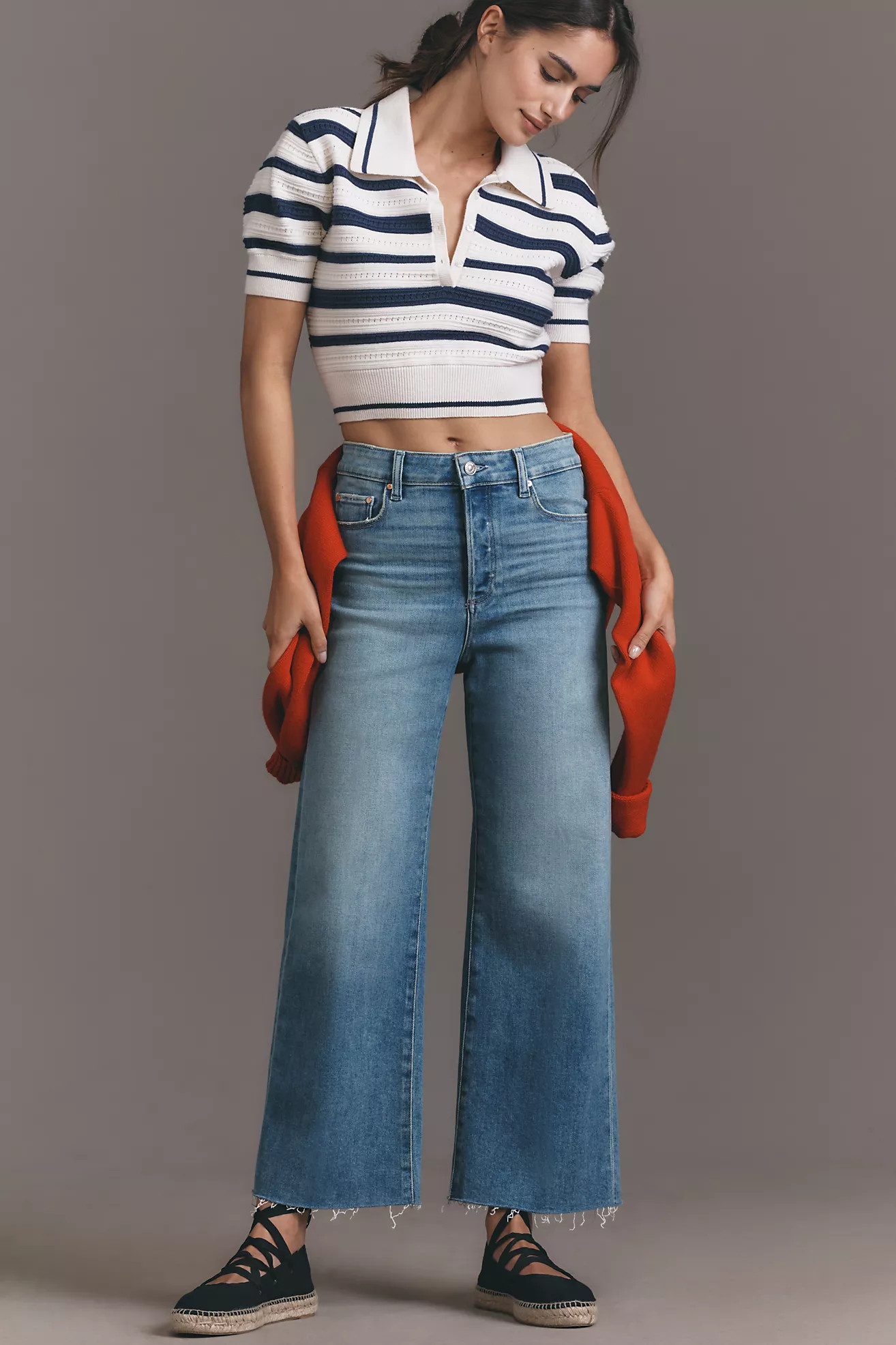 PAIGE Anessa High-Rise Crop Wide Leg Jeans | Anthropologie (US)