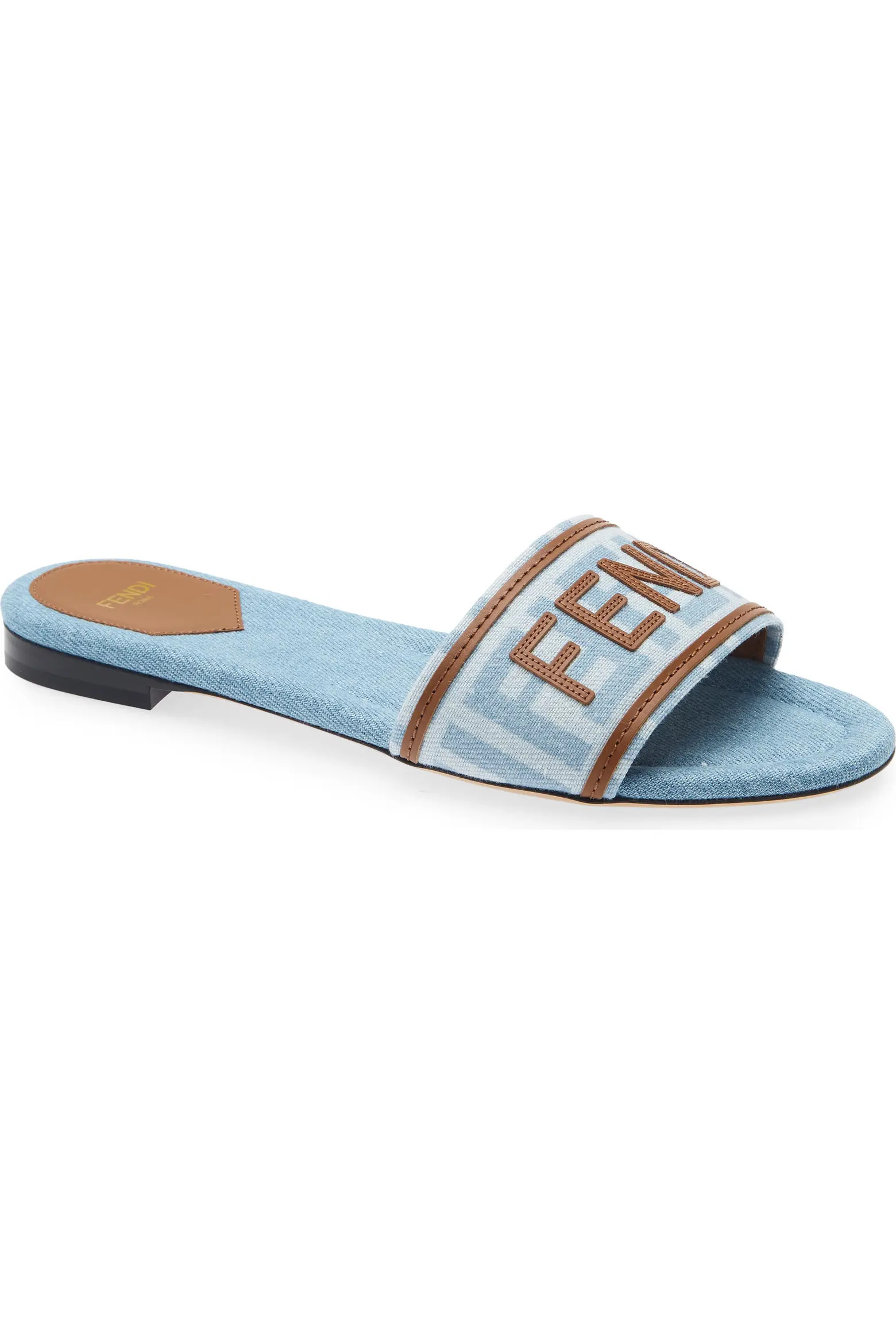 Flat Denim Logo Slide Sandal (Women) | Nordstrom | Nordstrom