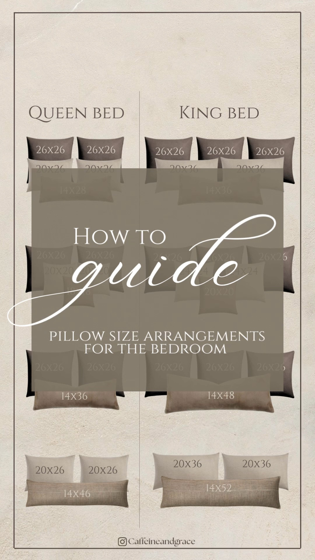 Like and save this guide for pillow size arrangements for queen and kind beds 🤎 I’ve also linked some of my favs below

#LTKHome