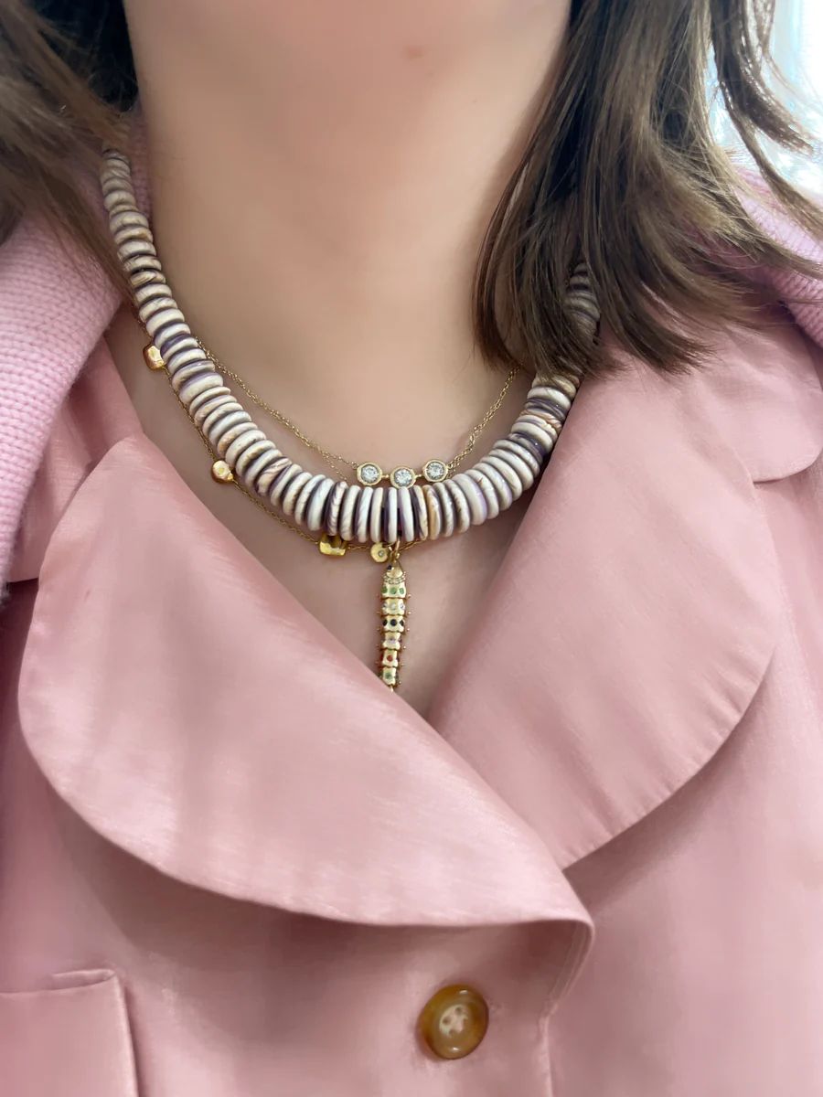 wampum quahog shell graduated statement necklace | Theodosia Jewelry