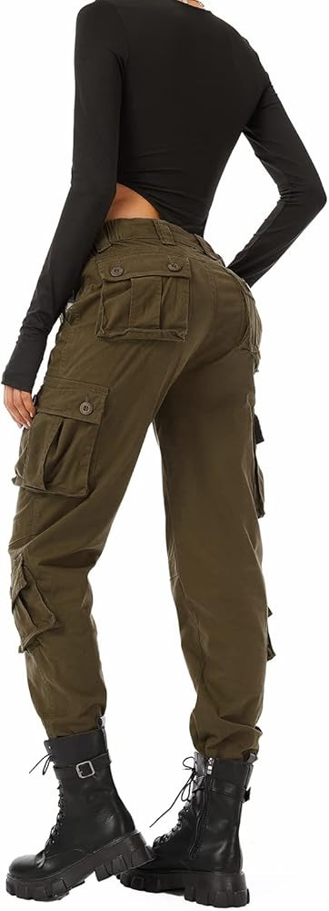 Women's Cotton Casual Military Army Cargo Combat Work Pants with 8 Pocket | Amazon (US)