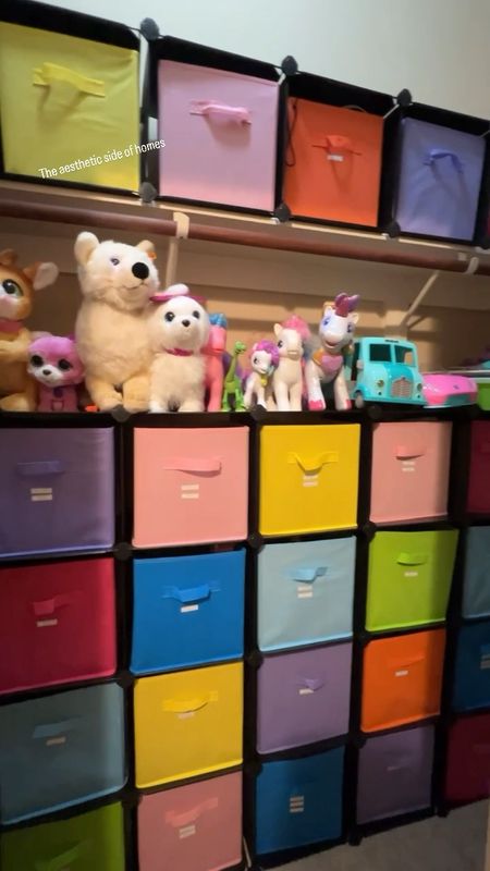 Best idea to store away kids toys or clothes. You can use colorful organization cubes or more neutral as well. You can use this system to store anything! 

#LTKhome #LTKVideo #LTKkids