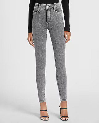 High Waisted Gray Skinny Jeans | Express
