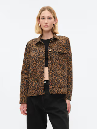 Leopard Denim Chore Jacket | Gap (CA)