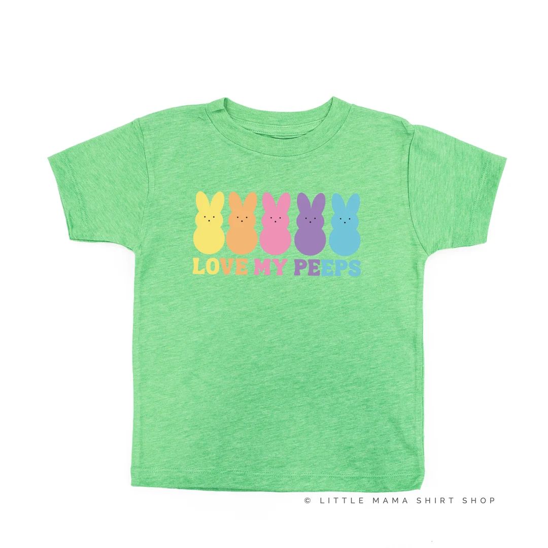 Love My Peeps Colorful Short Sleeve Child Shirt Kids Easter Shirt Girls Easter Shirt Easter Bunny... | Etsy (US)