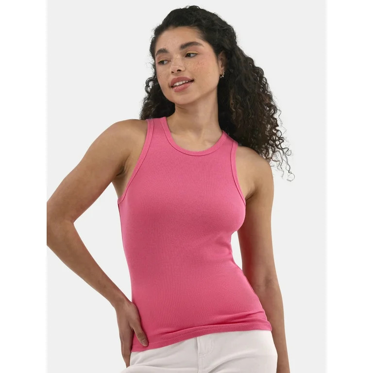 No Boundaries Ribbed High Neck Tank Top, Women's | Walmart (US)