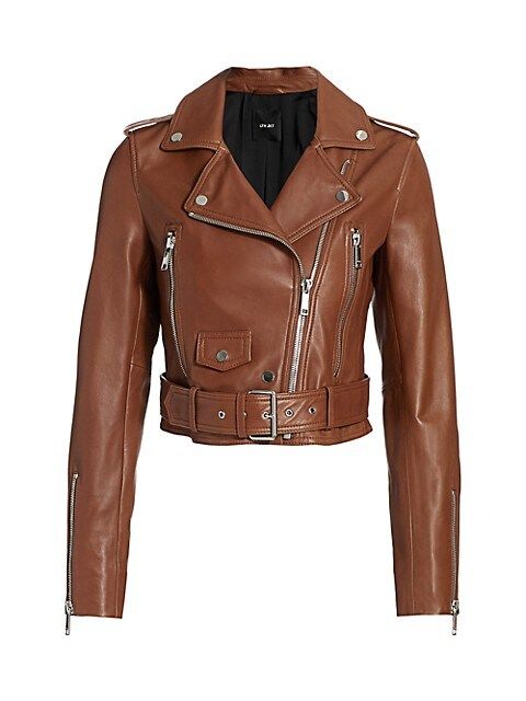 Mya Leather Cropped Moto Jacket | Saks Fifth Avenue OFF 5TH