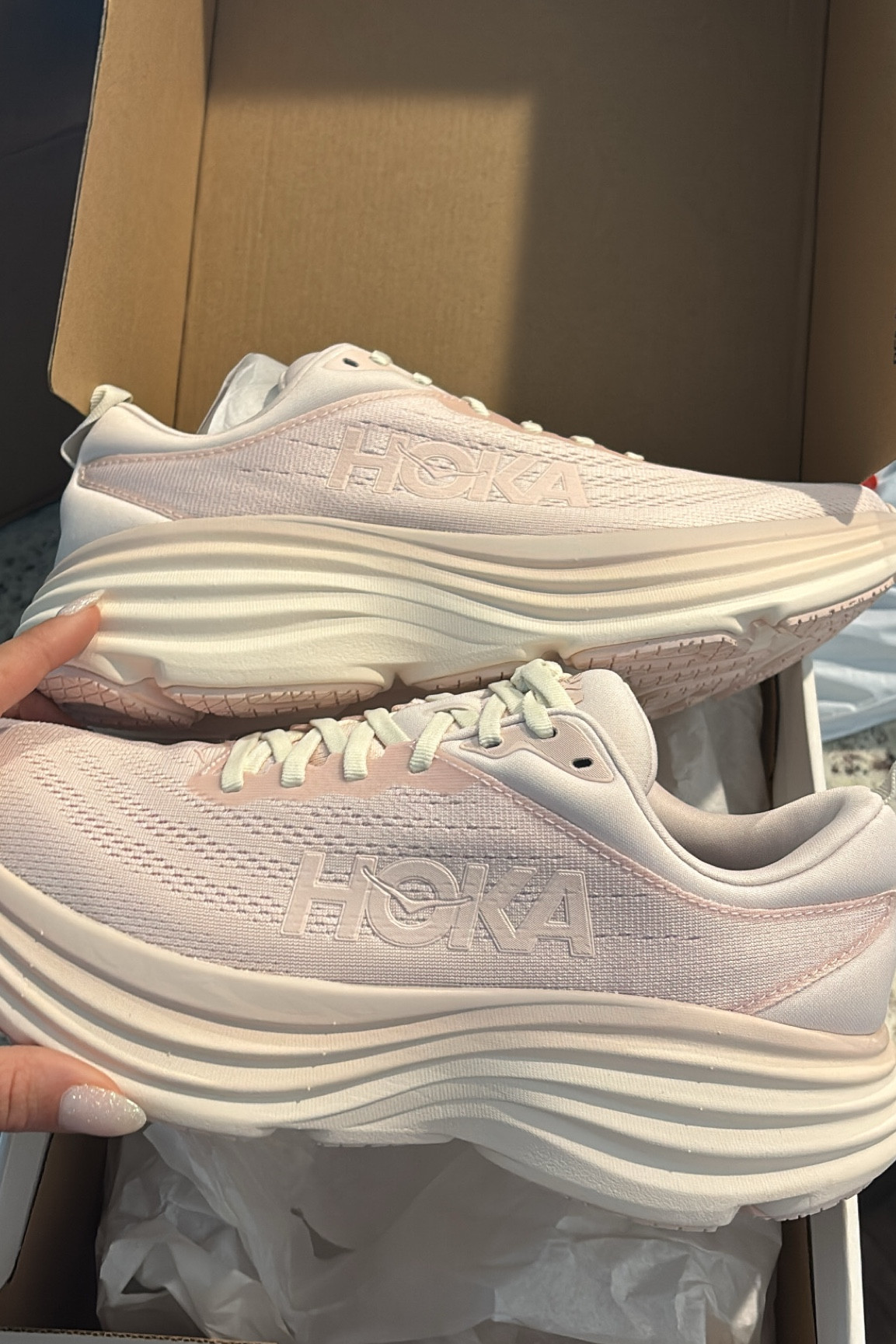 Light pink hokas 

#LTKActive