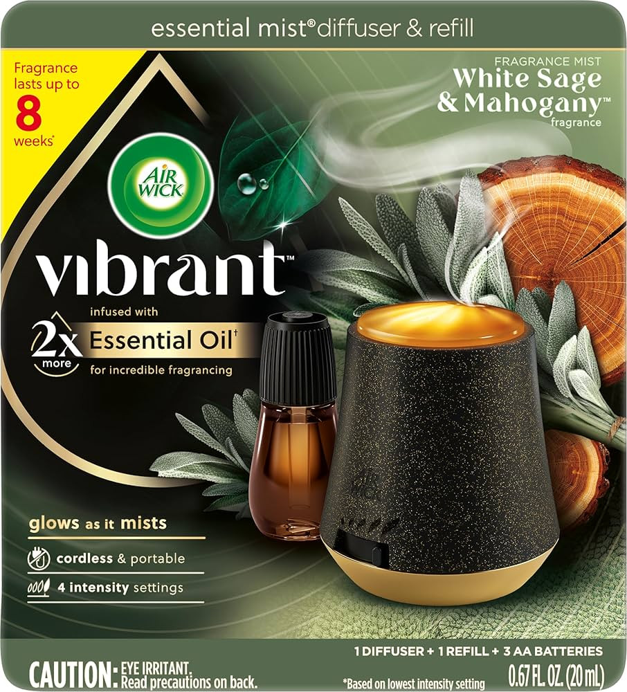 AIR WICK® Essential Mist - Vibrant Starter Kit White Sage & Mahogany 3/1 ct. | Amazon (US)