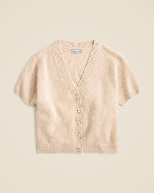 Brushed cashmere short-sleeve cardigan | J. Crew US