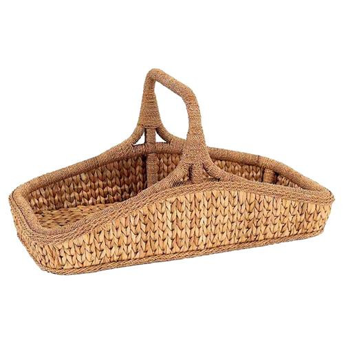 Mainly Baskets Sweater Weave Coastal Natural Handwoven Rattan Decorative Basket | Kathy Kuo Home