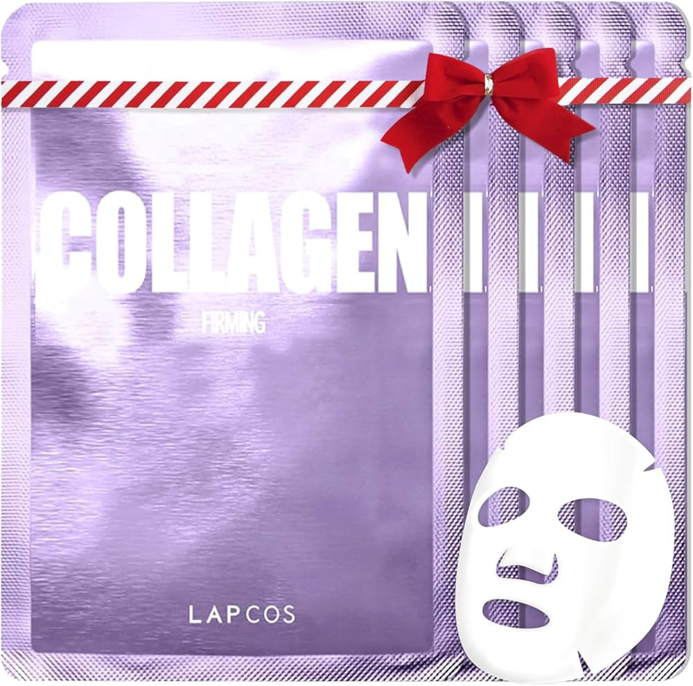 LAPCOS Collagen Sheet Mask, Firming Daily Face Mask with Collagen Peptides for Anti-Aging, Helps ... | Amazon (US)