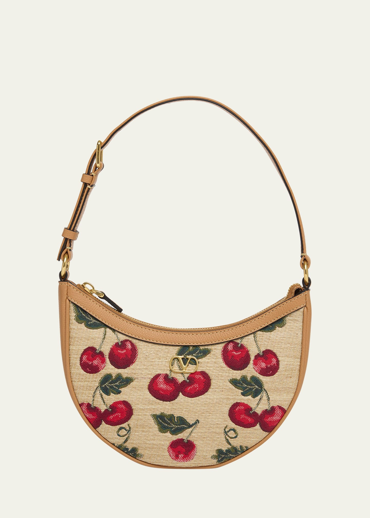 Valentino Garavani VLOGO Signature Mini Cherries Jacquard Shoulder Bag | Bergdorf Goodman