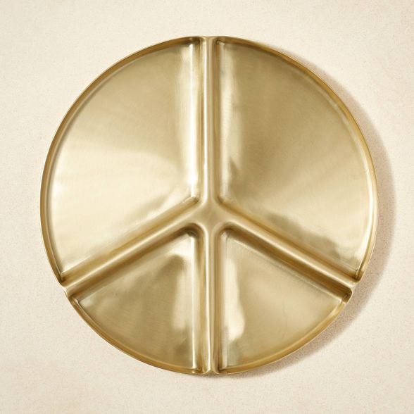 13&#34; Metal Peace Sign Divided Serving Tray - Opalhouse&#8482; designed with Jungalow&#8482; | Target