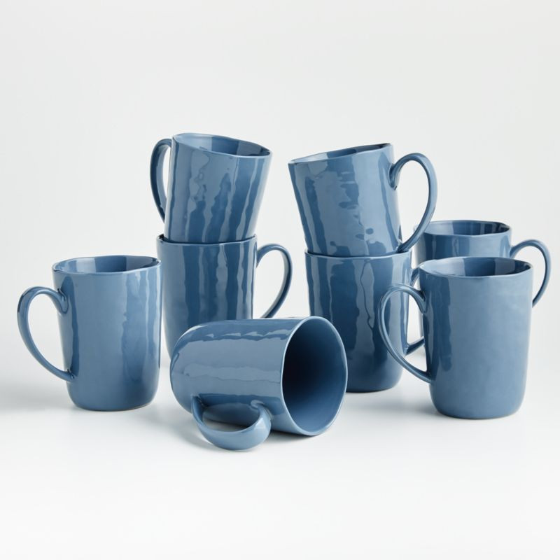Mercer Denim Mugs, Set of 8 + Reviews | Crate and Barrel | Crate & Barrel