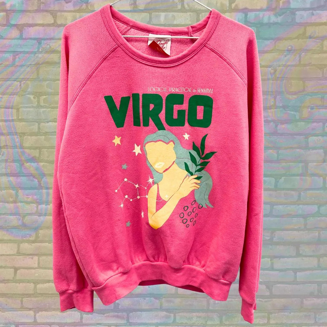 RARE Vintage Virgo Zodiac Sweatshirt, Pink Astrology Graphic Crewneck, Horoscope Star Sign Appare... | Etsy (US)