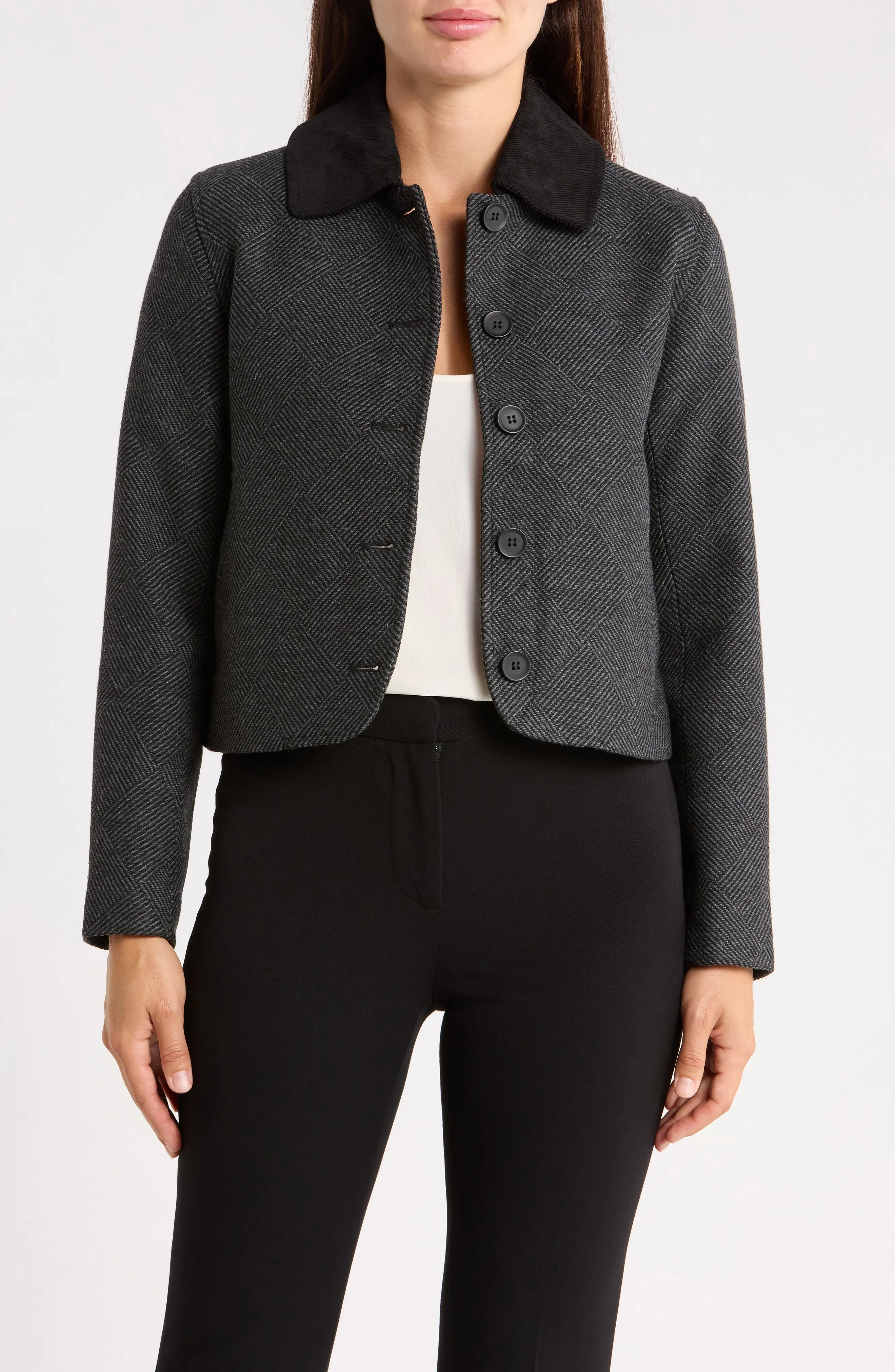 Bagatelle Corduroy Collar Crop Jacket (Women) | Nordstromrack | Nordstrom Rack