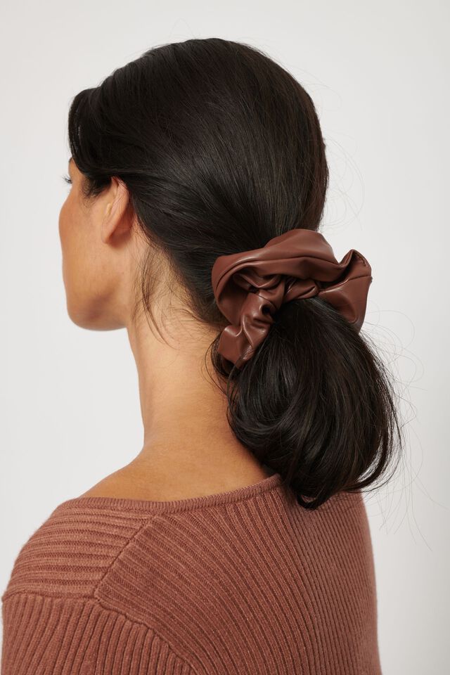 Oversized Faux Leather Scrunchie | Dynamite Clothing