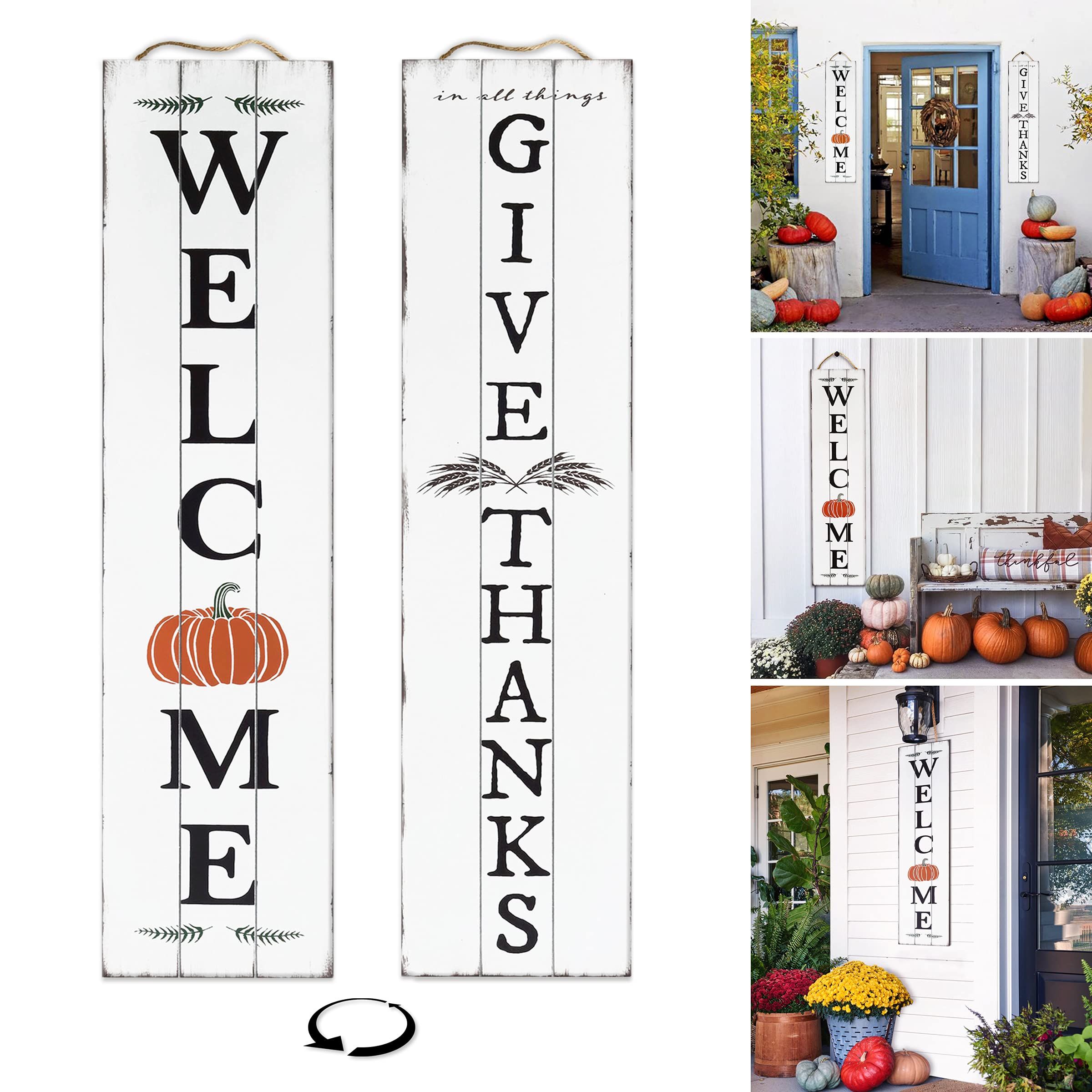 Amazon.com: Fall Sign for Home Decor | Fall Welcome Sign for Front Door | Fall Welcome Sign | Rev... | Amazon (US)