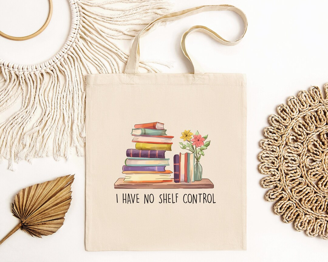 I Have No Shelf Control Tote Bag / Floral Book Tote Bag / Book Lover Gift / Library Bag / Gift fo... | Etsy (US)
