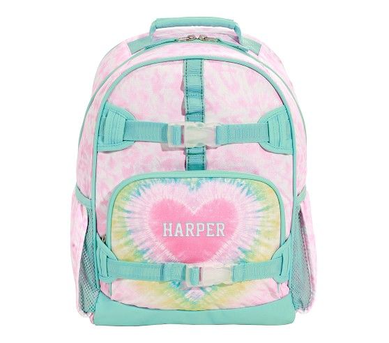 Mackenzie Pink Heart Tie-Dye Backpacks | Pottery Barn Kids