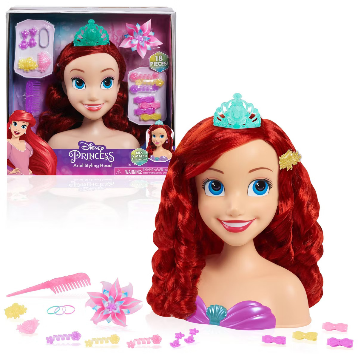 Disney Princess Ariel Styling Head: The Little Mermaid Plastic Toy Styling Heads | Target
