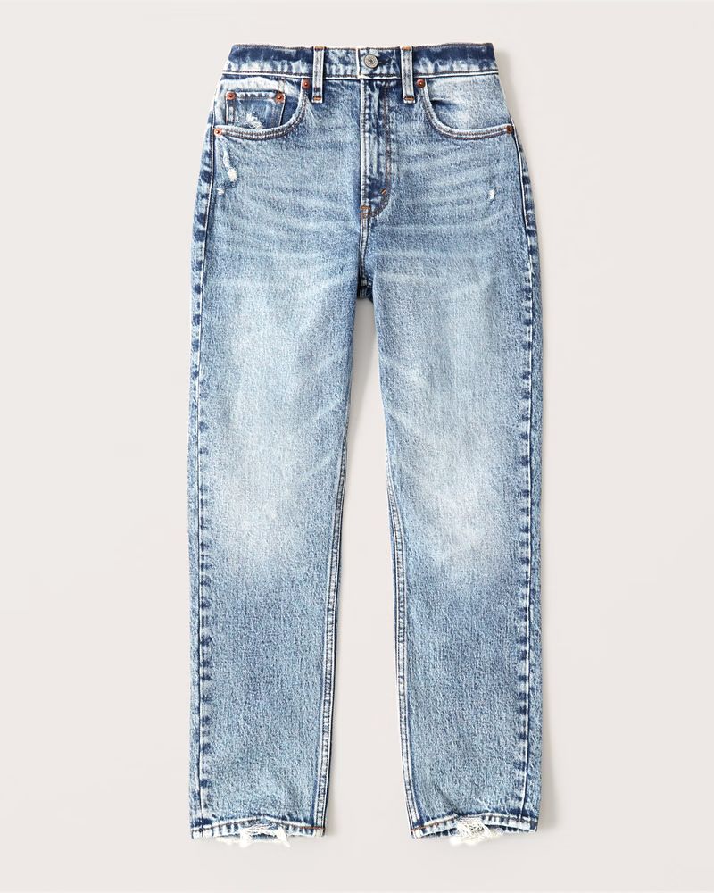 High Rise Acid Wash Mom Jeans | Abercrombie & Fitch (US)