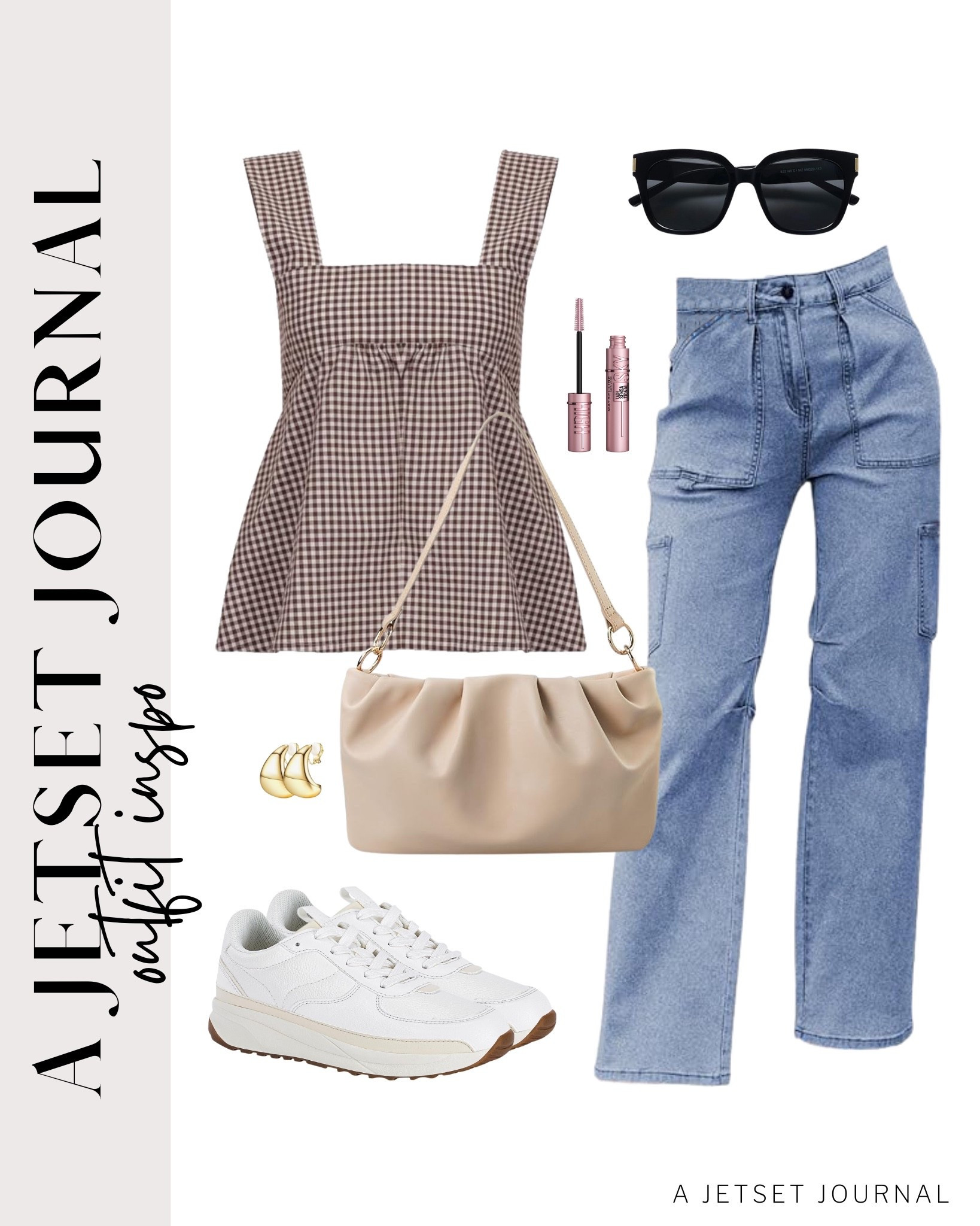 Want to level up your summer outfit? Here's a peplum top you can pair with cargo jeans!
gingham tank top, straight leg jeans, maybellinne sky high mascara, viral product, summer makeup, everyday fashion, summer fashion, airport outfit, casual look, vacation style, makeup must have, beauty favorite, summer outfit idea, functional bag, amazon fashion, affordable style

#LTKU #LTKSeasonal #LTKStyleTip