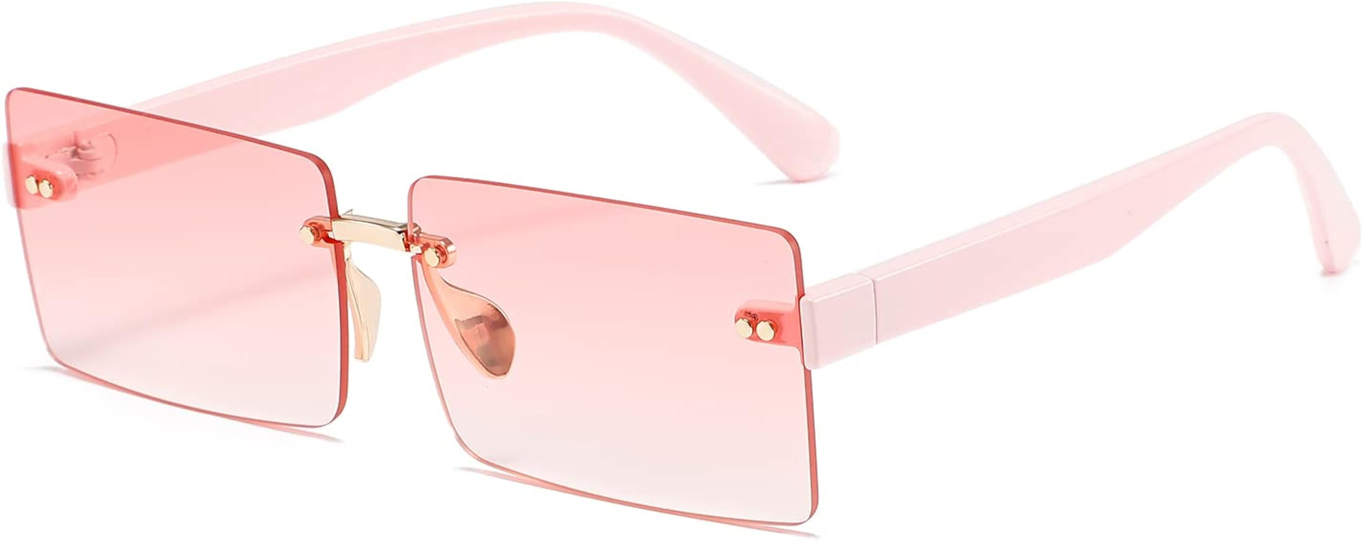 Przene Rimless Sunglasses for Women Men Vintage Rectangle Frameless UV Protection Sunies | Amazon (US)