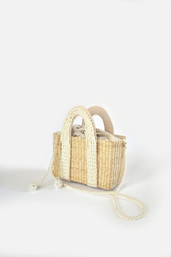Majori Pearl Embellished Straw Bag | Etsy | Etsy (US)