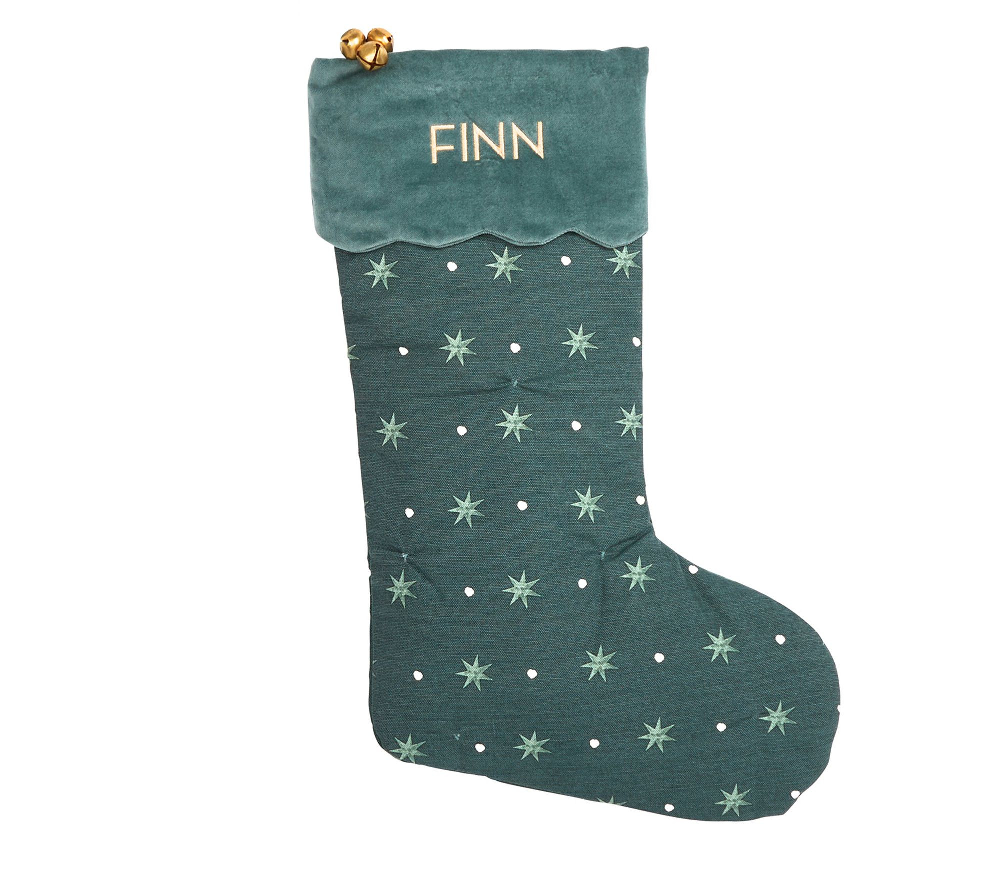 Chris Loves Julia Stocking, Green Stars | Pottery Barn Kids
