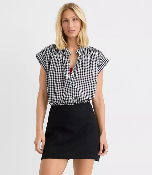 Linen Cotton Modern Mini Skort | LOFT