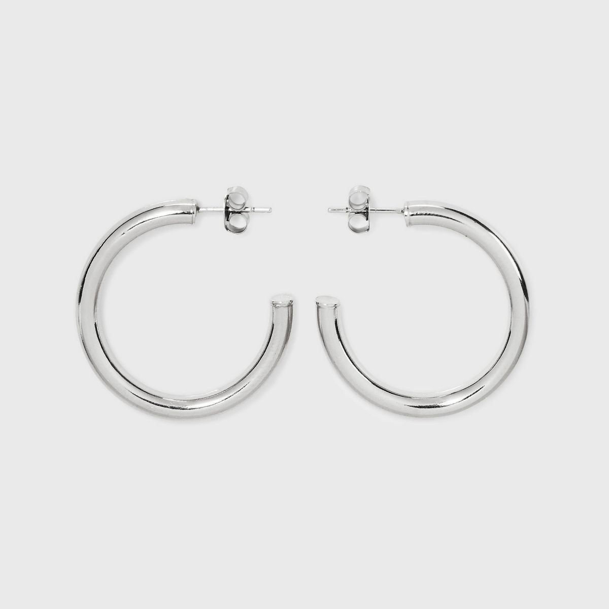 Sterling Silver Medium Tube Hoop Earrings - A New Day™ Silver | Target
