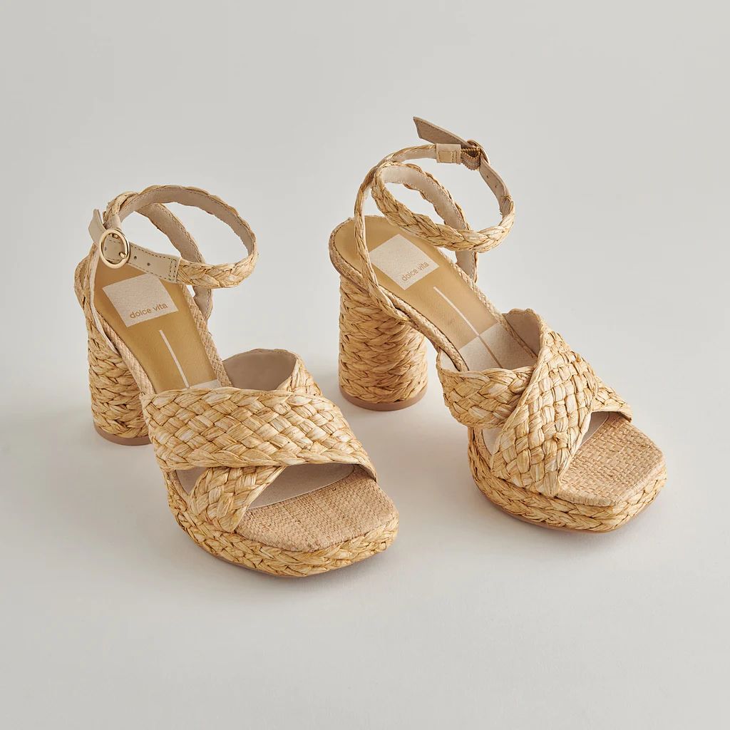 ASALA HEELS LT NATURAL RAFFIA | DolceVita.com