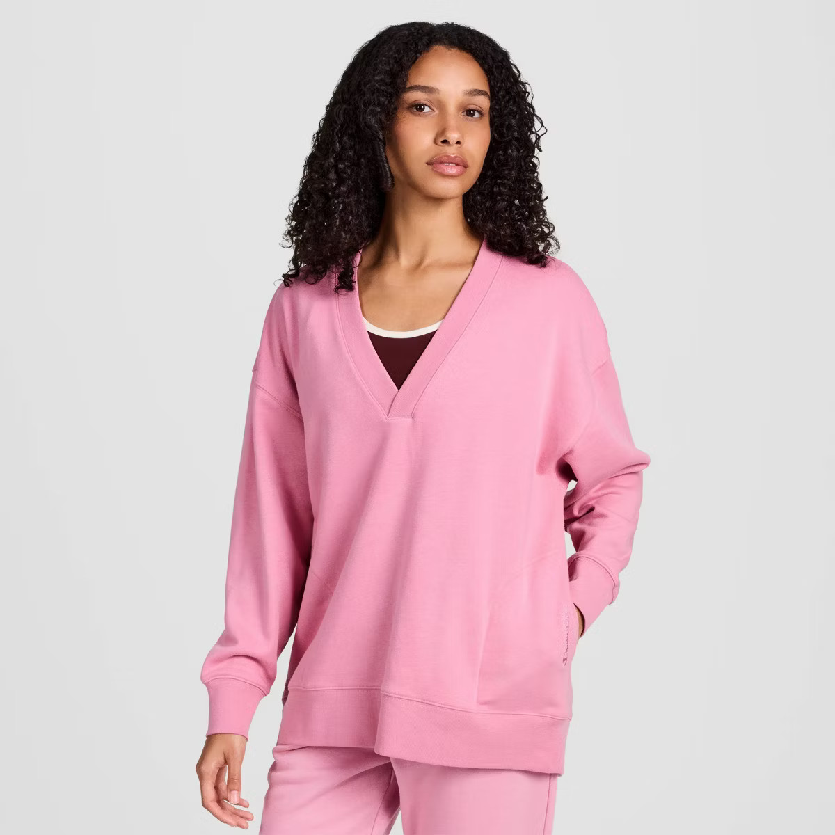 Champion Women's Long Sleeve V-Neck French Terry Pullover | Target