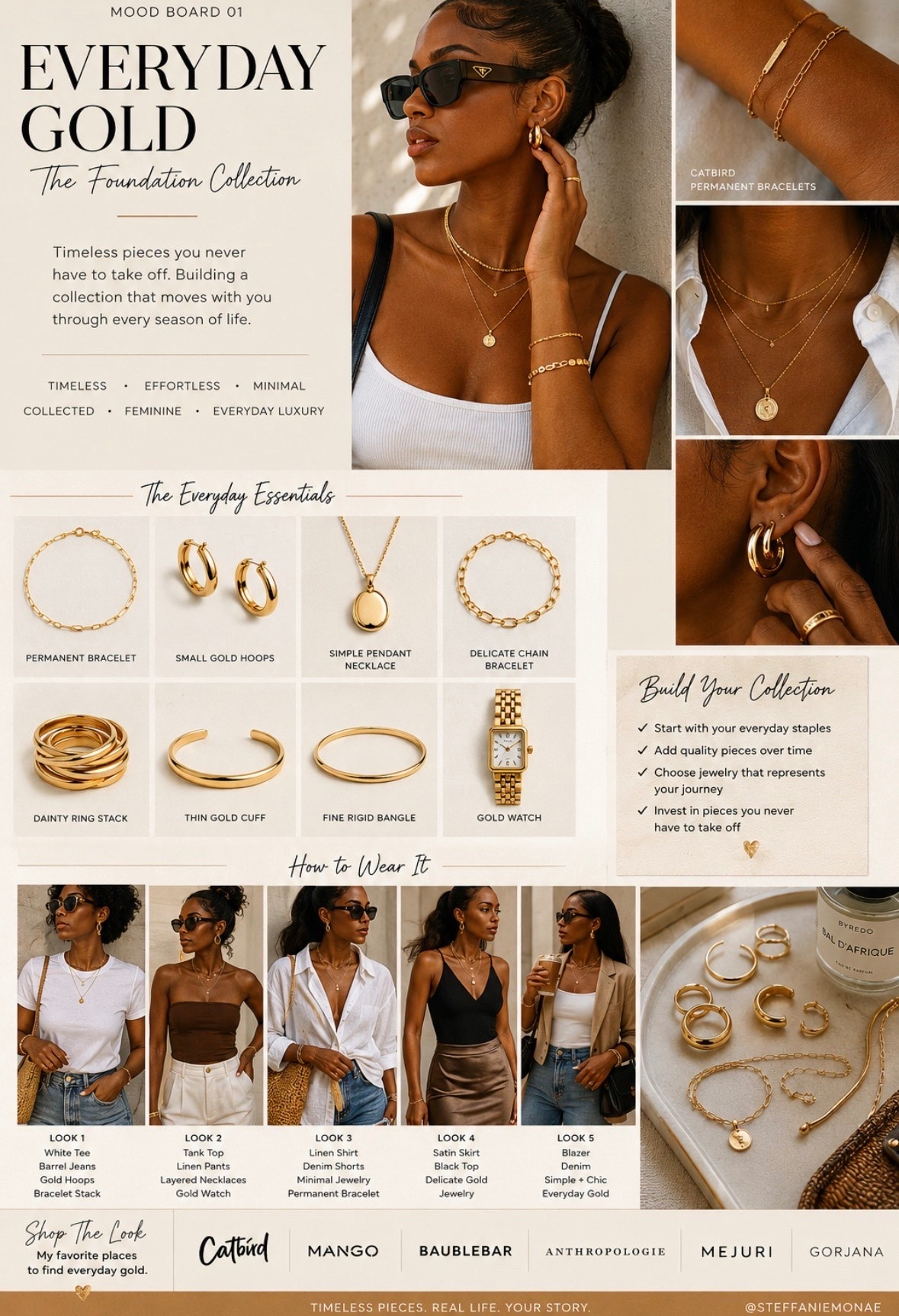 If you’re building a jewelry collection, this is where I’d start.

Before the statement earrings.
Before the chunky chains.
Before the trend pieces.

Start with the foundation.

A great pair of gold hoops.
A layering necklace you never take off.
A bracelet that works with everything.
A simple ring stack.
A watch you’ll wear for years.

These are the pieces that move with you through every season of life.

The pieces that work with denim, linen, date nights, workwear, vacations, and everything in between.

Lately I’ve been focusing on buying fewer pieces, but better pieces.

The kind of jewelry that feels timeless instead of trendy.

The kind of jewelry that becomes part of your signature style.

I’ve linked some of my favorite everyday gold pieces below, including hoops, layering necklaces, bracelets, rings, watches, and the staples currently inspiring my collection.

✨ Timeless.
✨ Effortless.
✨ Minimal.
✨ Everyday Luxury.

#EverydayGold #GoldJewelry #LayeringNecklaces #GoldHoops #PermanentBracelet