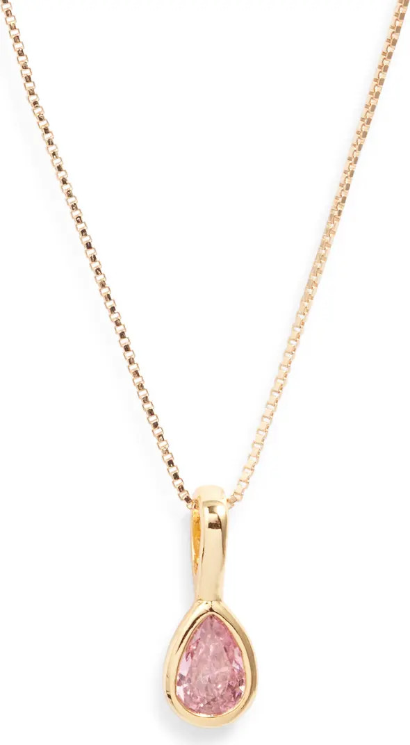 Set & Stones Teardrop Birthstone Pendant Necklace | Nordstrom | Nordstrom