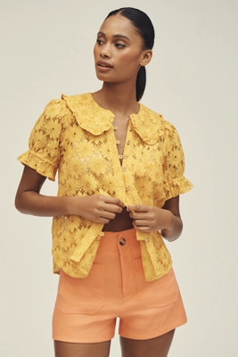 The Keira Lace Blouse by Pilcro | Anthropologie (US)