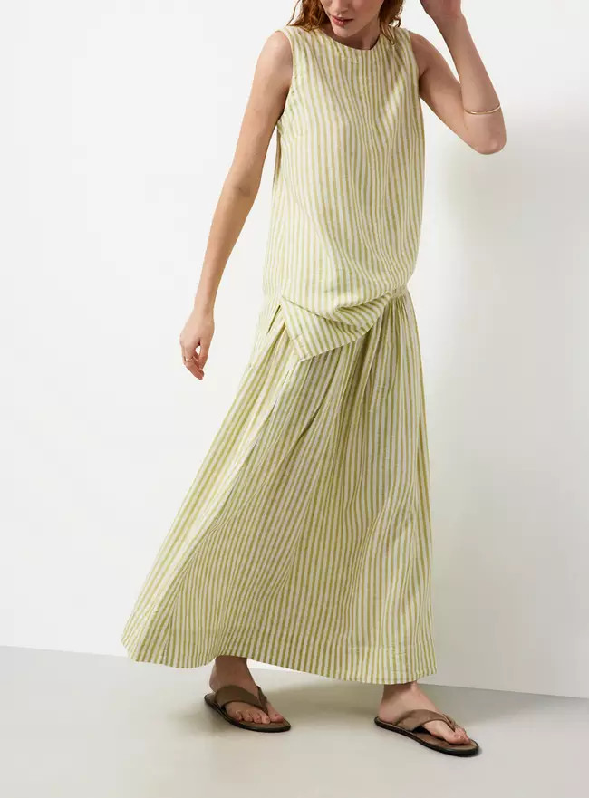 Buy Dark Red Linen Rich Shirred Waist Midaxi Skirt 6 | Skirts | Tu | Tu Clothing