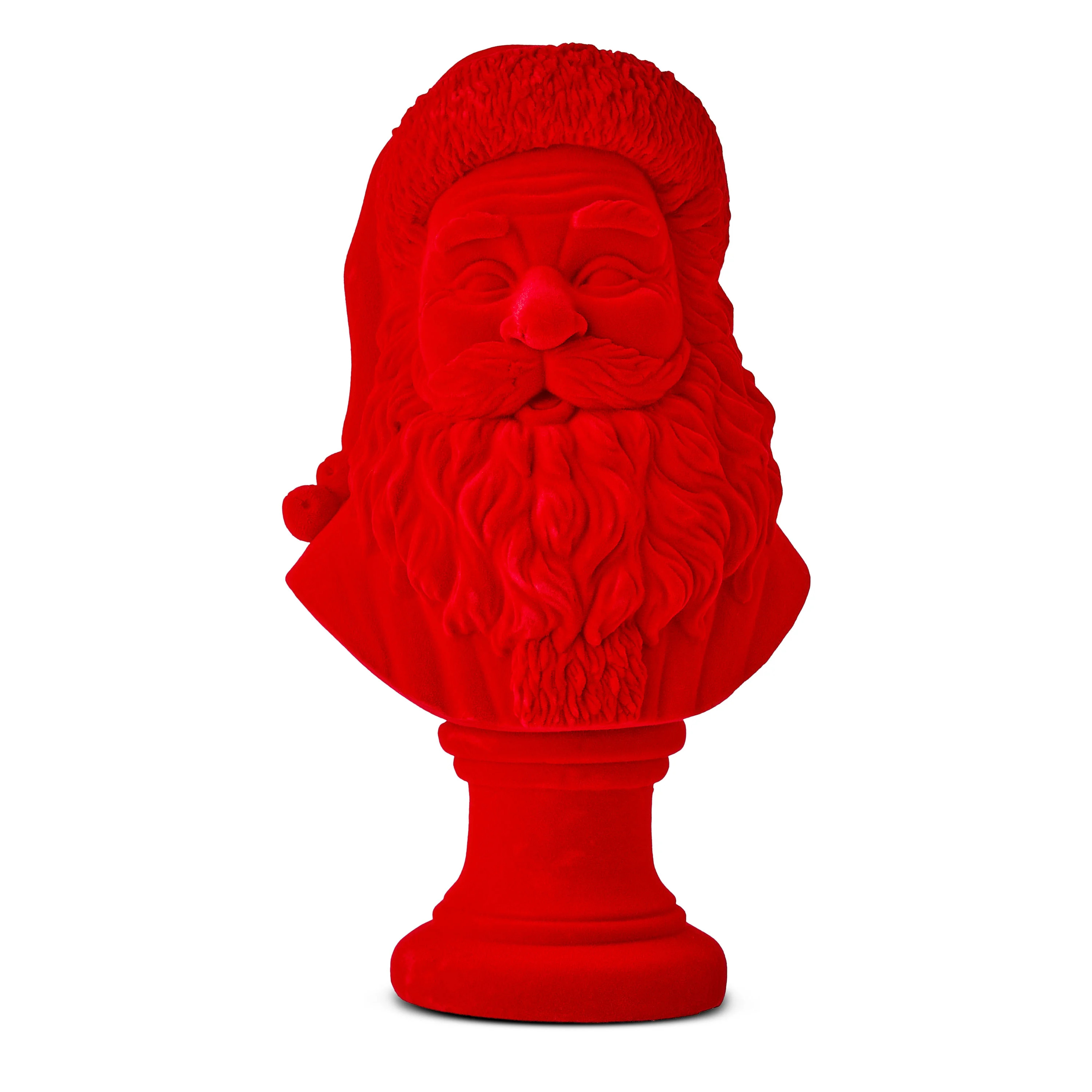 Flocked Santa Bust Christmas Tabletop Decoration, Red, 8", by Holiday Time | Walmart (US)