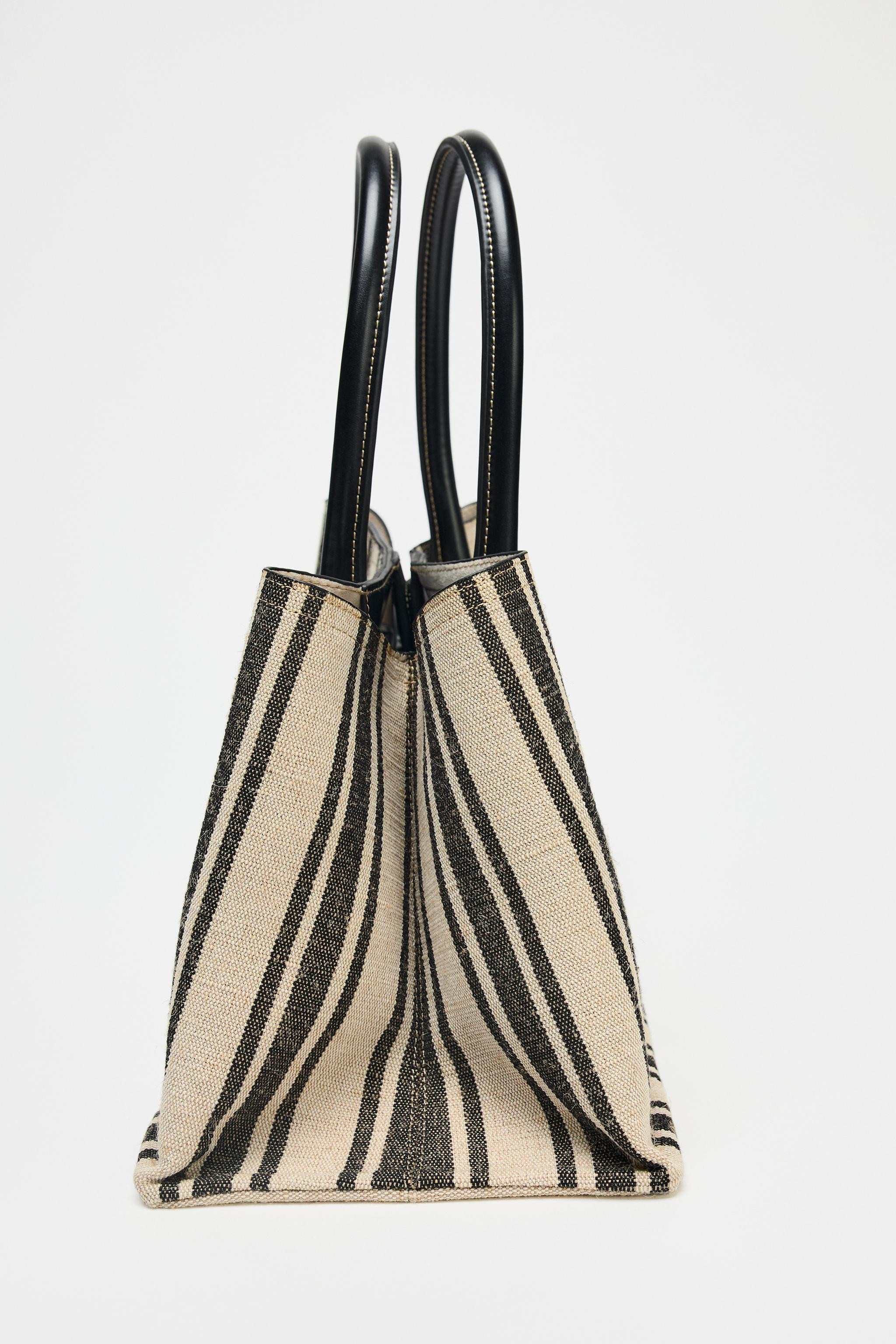 STRIPED CANVAS TOTE BAG | Zara UK